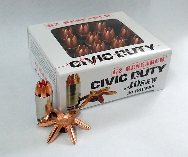 G2 Research Civic Duty 40 SW 122gr – Dependable Copper Defense Ammo 5 G2 Research Civic Duty 40 S&W 122 grain projectile